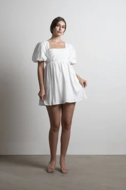 Tobi Takara Puff Sleeve Babydoll Mini Dress