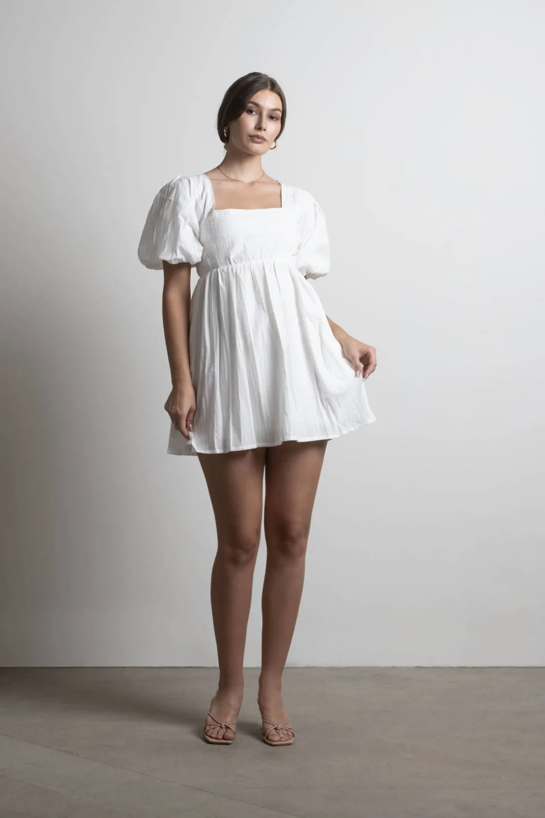 Tobi Takara Puff Sleeve Babydoll Mini Dress