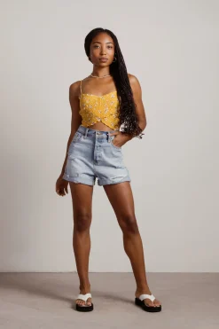 Tobi Take It Away Crop Top - Yellow