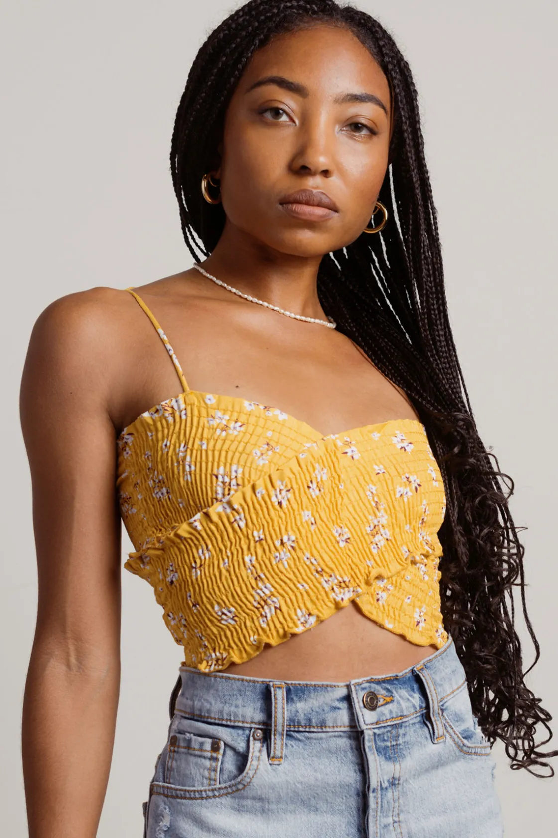 Tobi Take It Away Crop Top - Yellow
