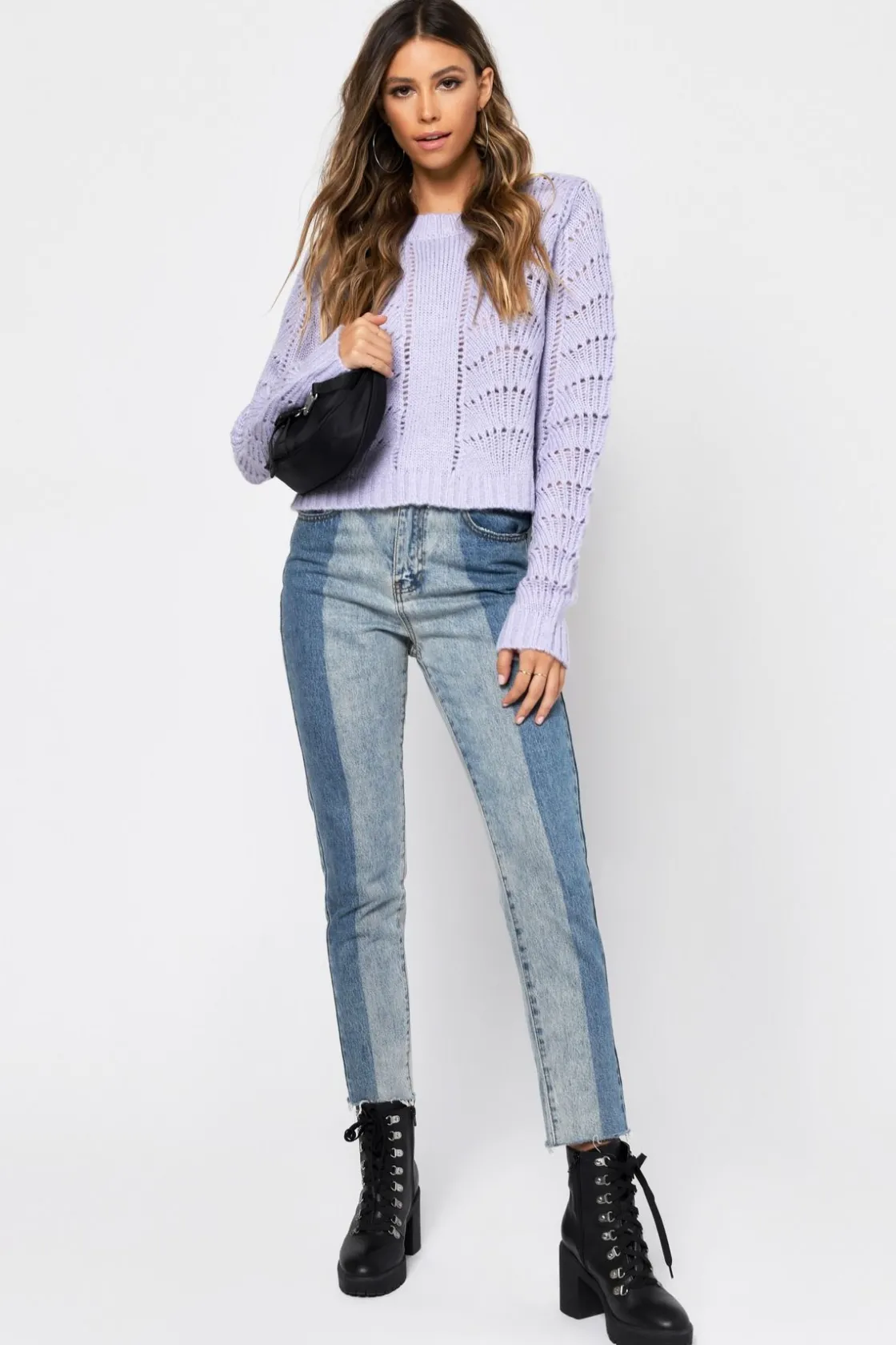 Tobi Take It Easy Knit Sweater - Lavender