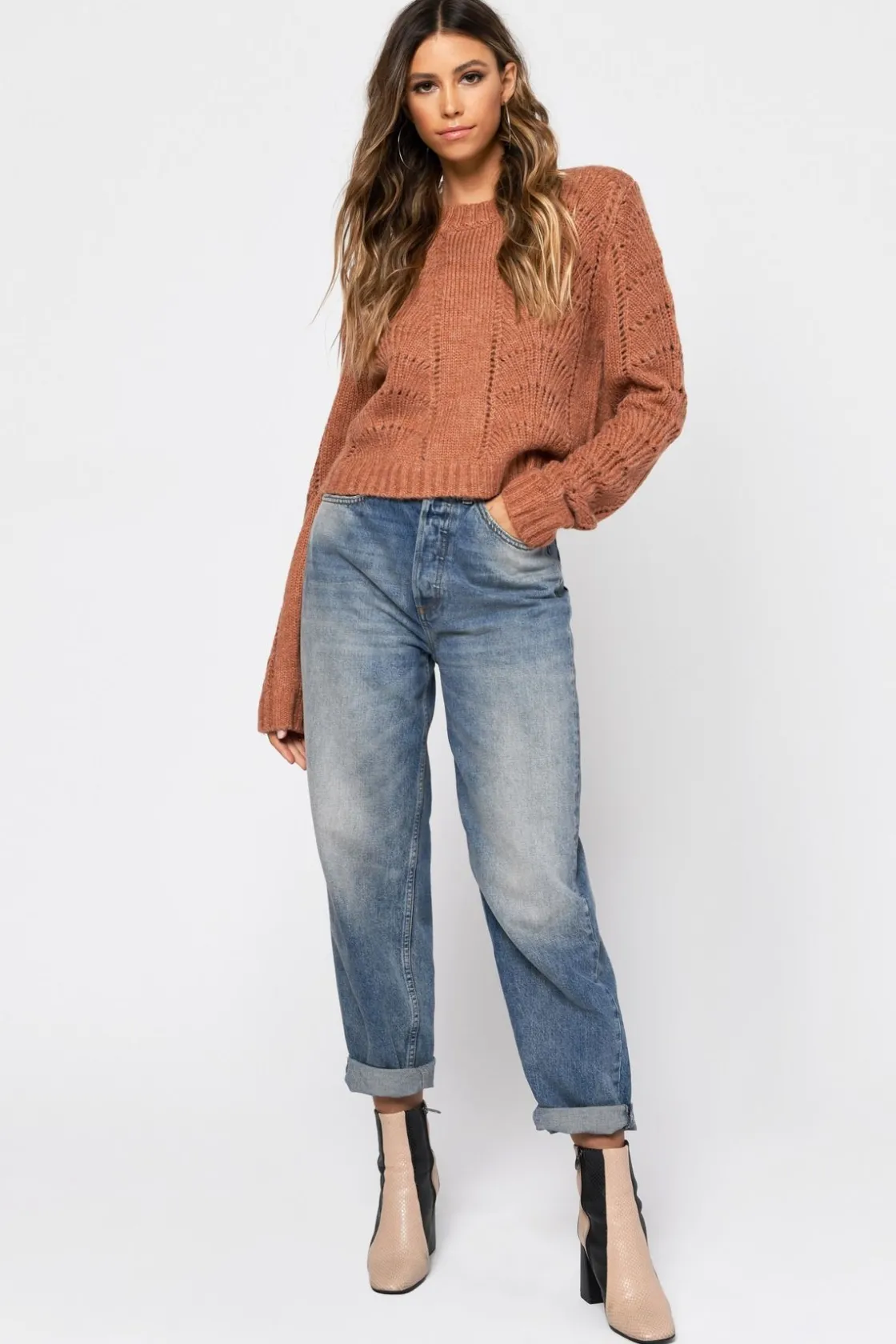 Tobi Take It Easy Knit Sweater - Lavender