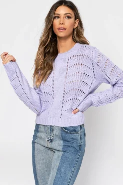 Tobi Take It Easy Knit Sweater - Lavender