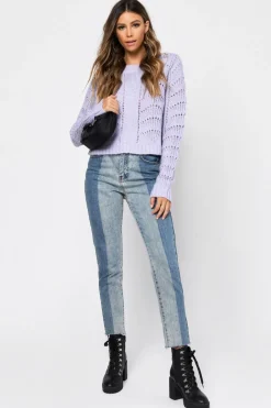 Tobi Take It Easy Knit Sweater - Lavender
