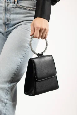 Tobi Take It With You Faux Leather Rhinestone Hand Bag