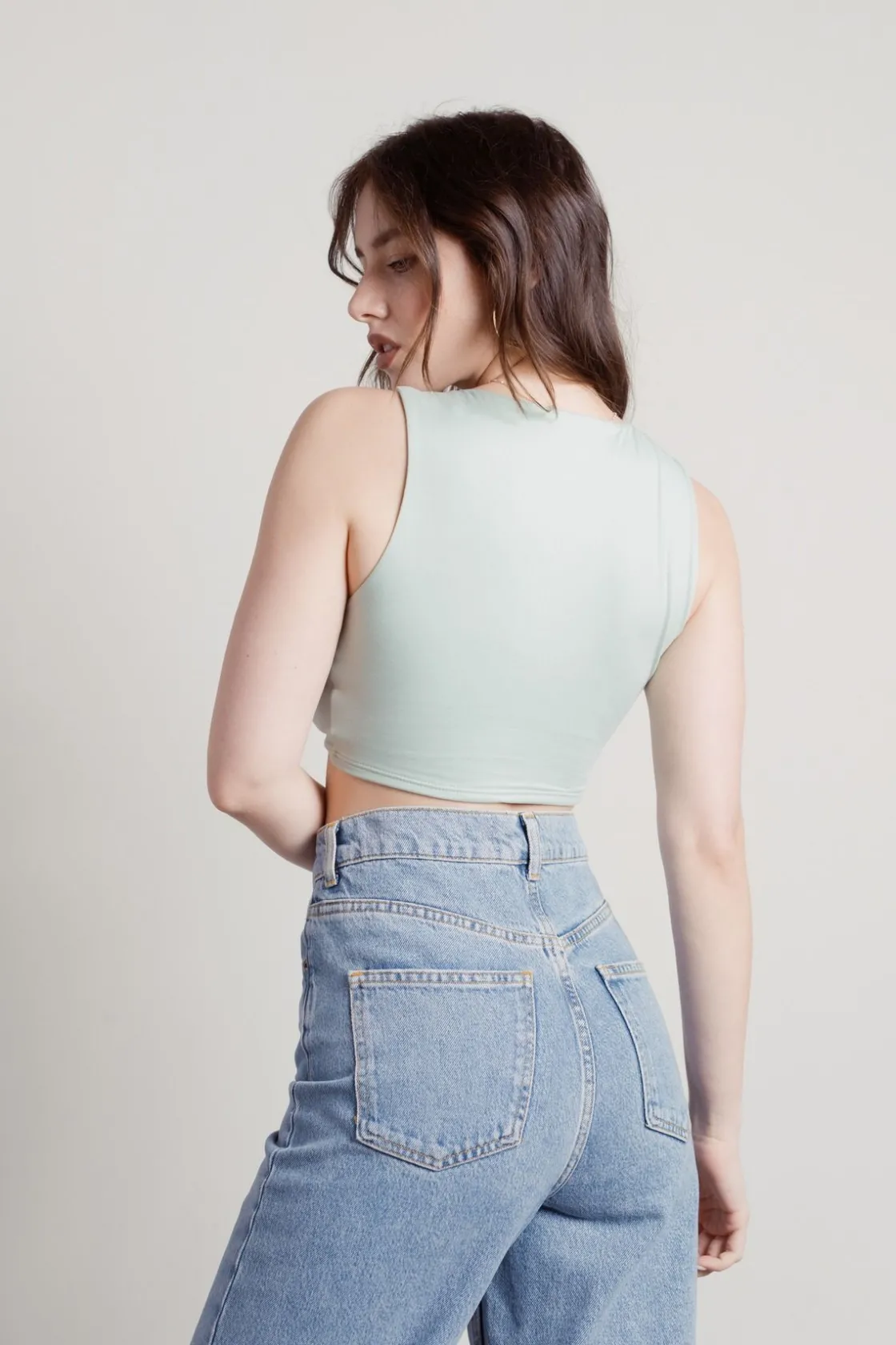 Tobi Take Me Away Crop Top - Sage
