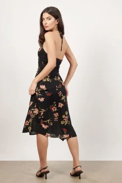 Tobi Take Me Away Floral Lace Waist Midi Dress -