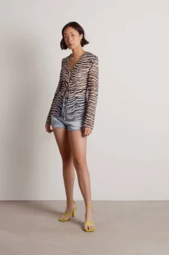 Tobi Take Me Out Again Front Tie Blouse -