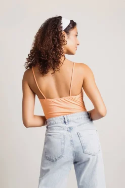 Tobi Tangerine Ruched Bodysuit -