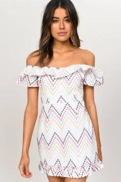Tobi Tara Ruffle Off The Shoulder Mini Dress -