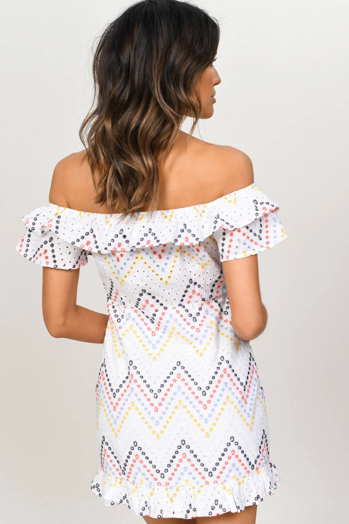 Tobi Tara Ruffle Off The Shoulder Mini Dress -