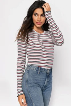 Tobi Tasha Stripe Top - White Multi