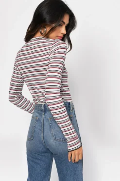 Tobi Tasha Stripe Top - White Multi