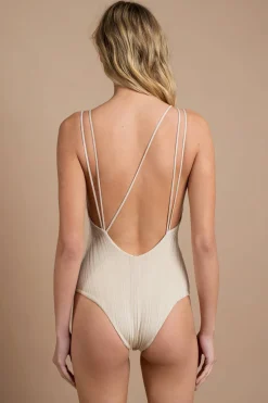 Tobi Tavik Coppola Ribbed One Piece Swimsuit -