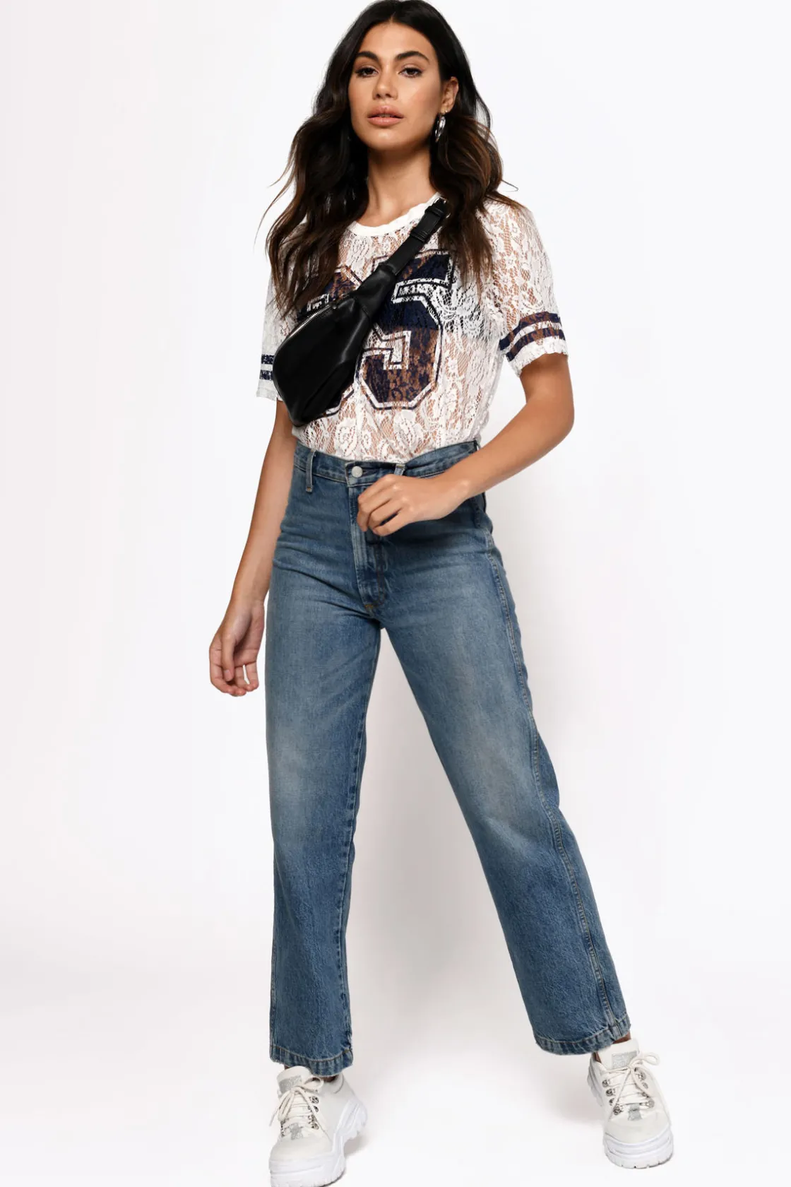 Tobi Team Spirit Lace Top -