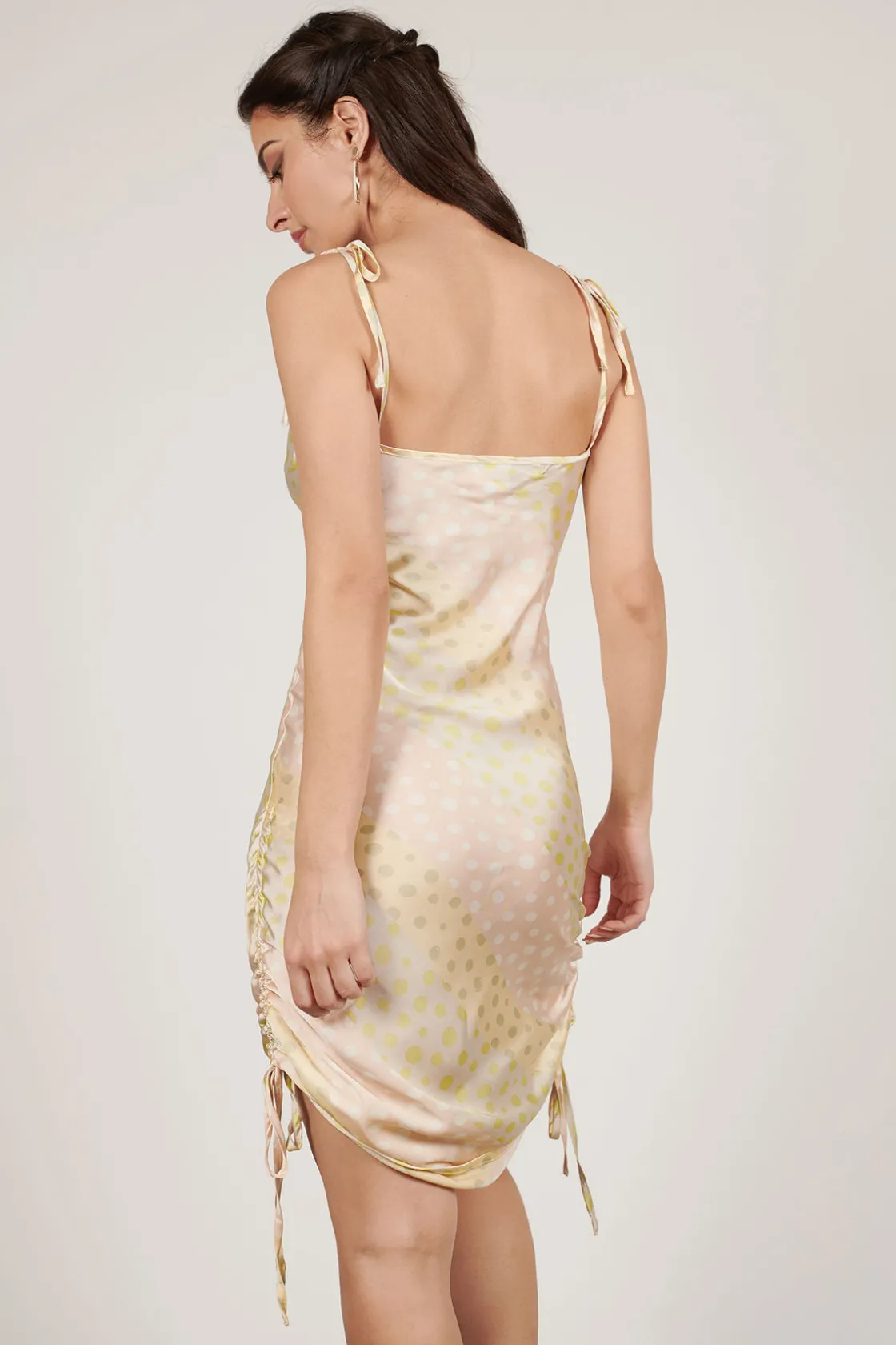 Tobi Tegan Satin Polka Dot Mini Dress -