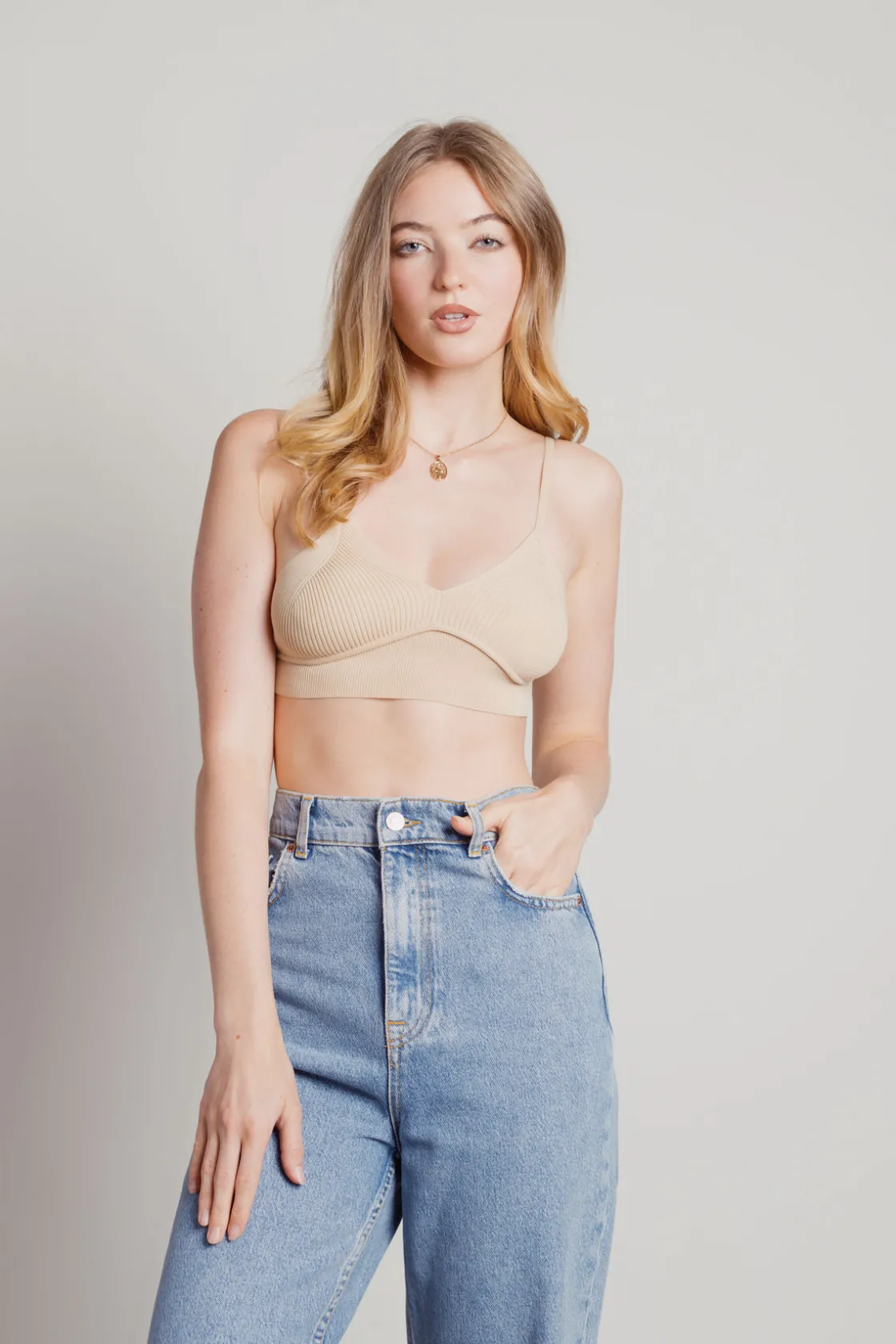Tobi Tell Me When Ribbed Bra -