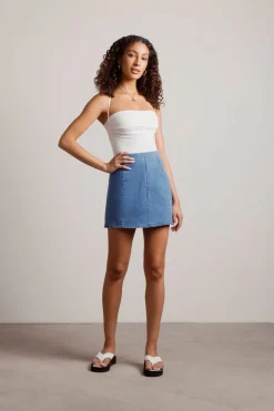 Tobi Tell You What Denim Mini Skirt -