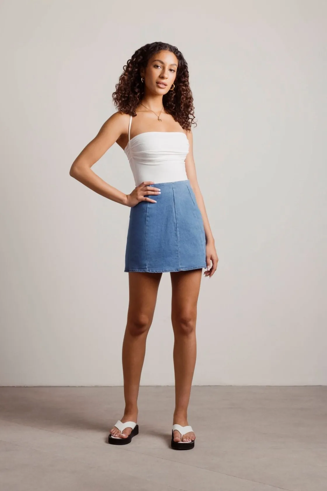 Tobi Tell You What Denim Mini Skirt -