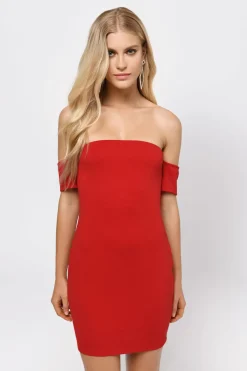 Tobi That's What I Like Lace Up Bodycon Mini Dress - Red