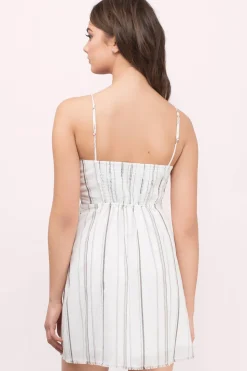 Tobi The Jetset Diaries Raya Stripe Skater Mini Dress -