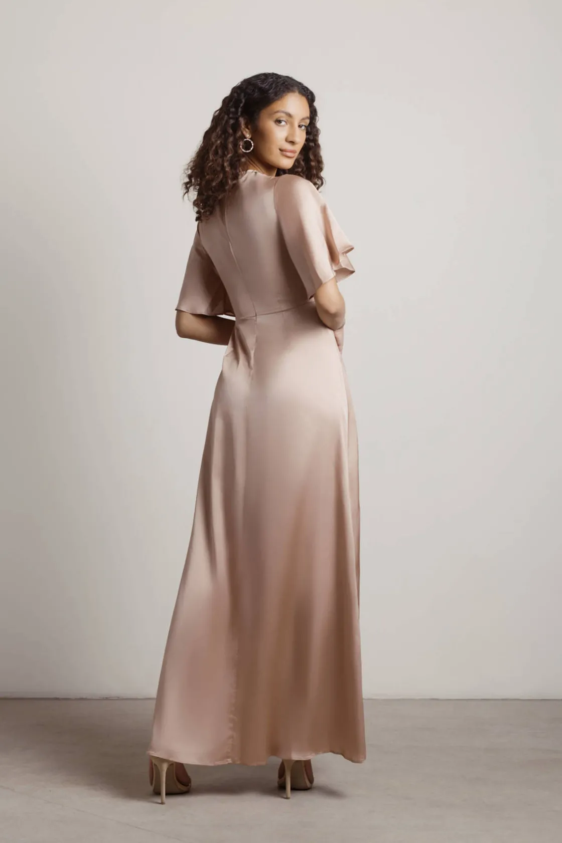 Tobi The Joy Of It Satin Surplice Maxi Dress - Emerald