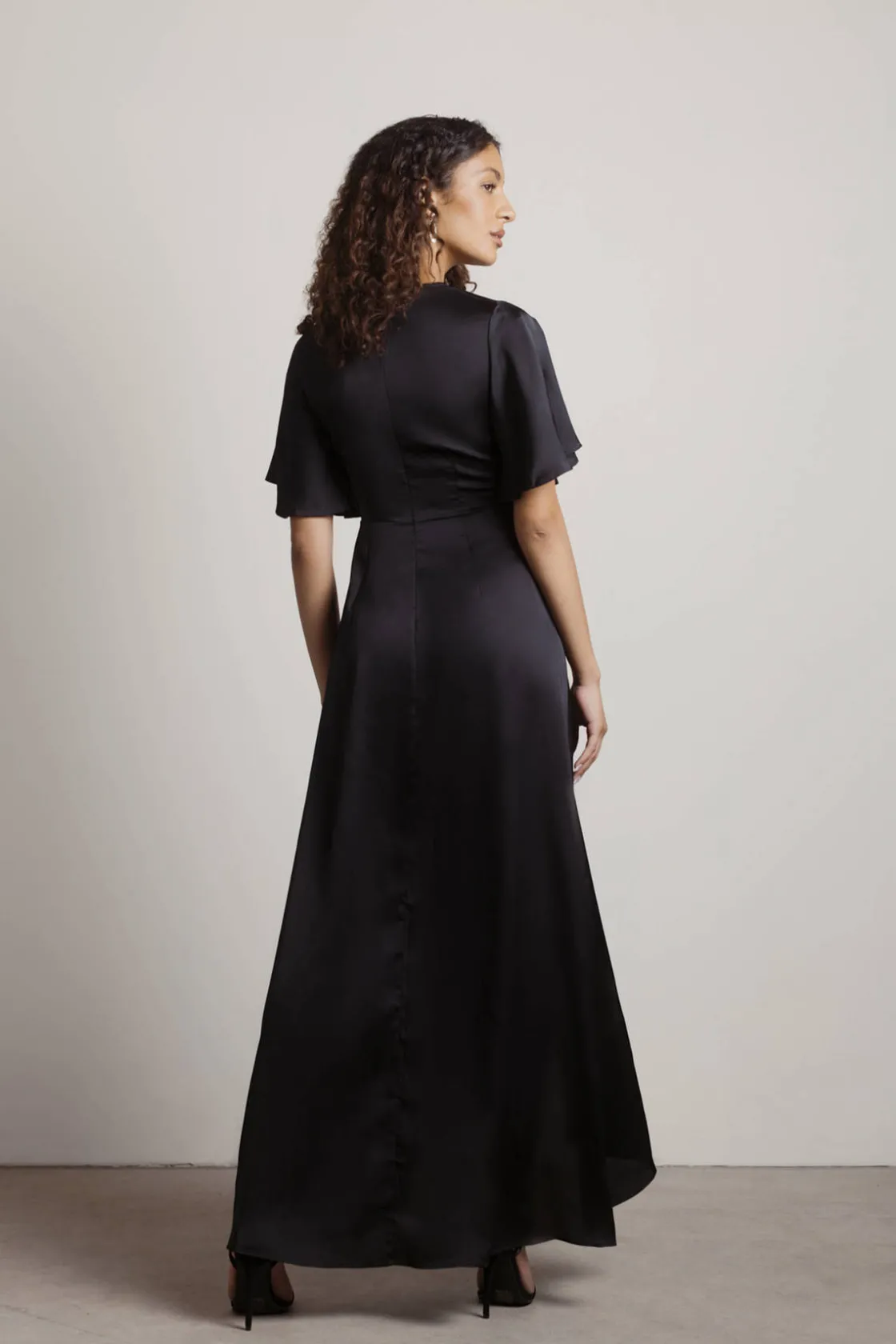 Tobi The Joy Of It Satin Surplice Maxi Dress - Emerald