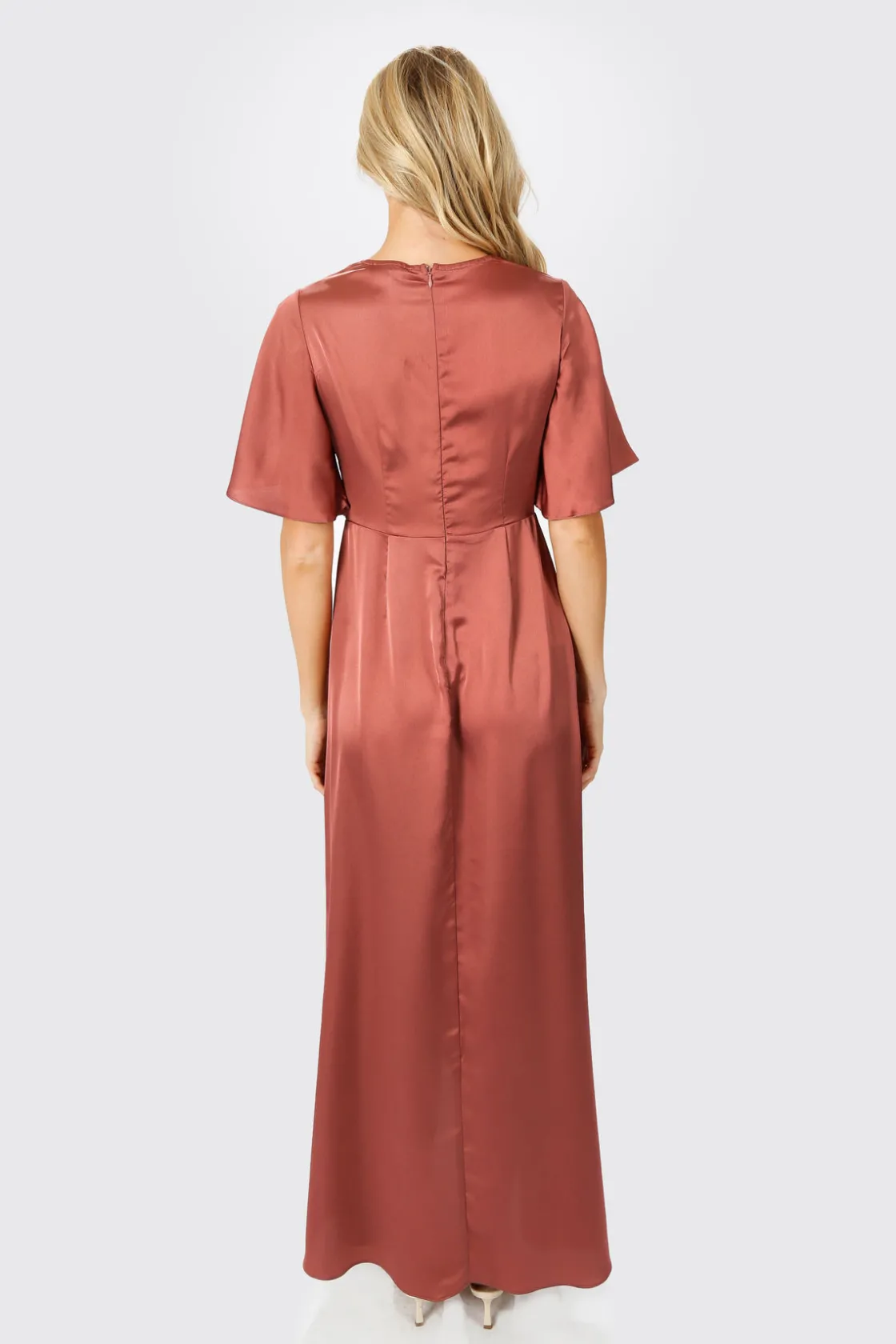 Tobi The Joy Of It Satin Surplice Maxi Dress - Emerald
