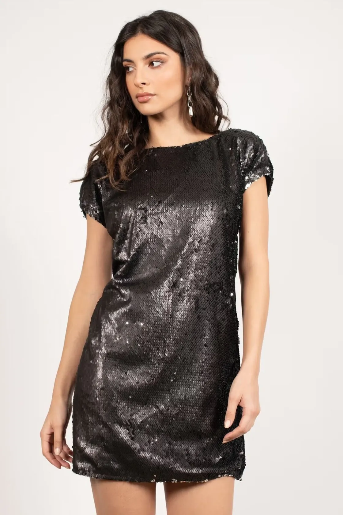 Tobi The Light Is Coming Sequin Open Back Mini Dress - Copper