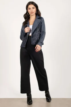 Tobi The Wild Side Moto Jacket - Navy Multi