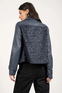 Tobi The Wild Side Moto Jacket - Navy Multi