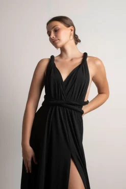 Tobi Think It Through Multiway High Slit Maxi Dress - Hunter Green