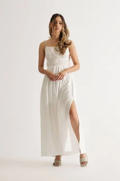 Tobi Think Of Me Ruched Maxi Dress