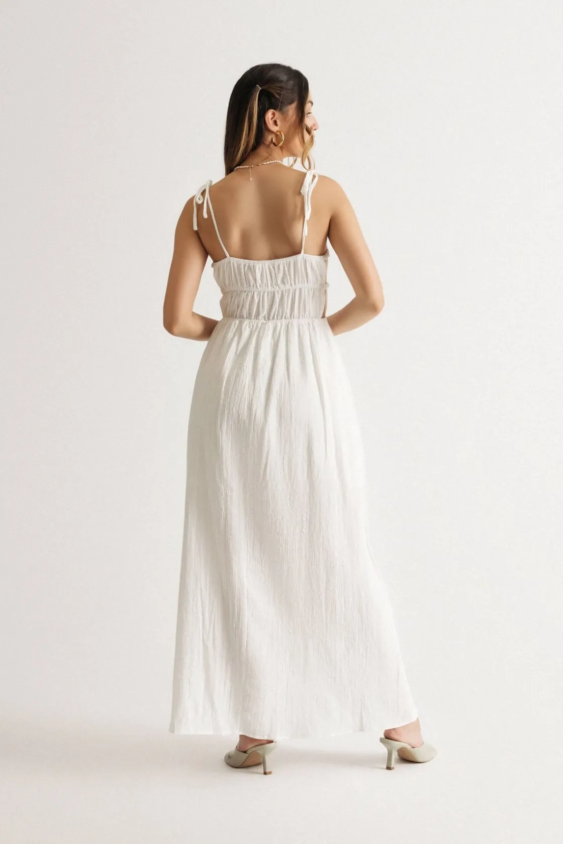 Tobi Think Of Me Ruched Maxi Dress