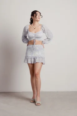 Tobi This Kiss Floral Crop Top And Skort Set -