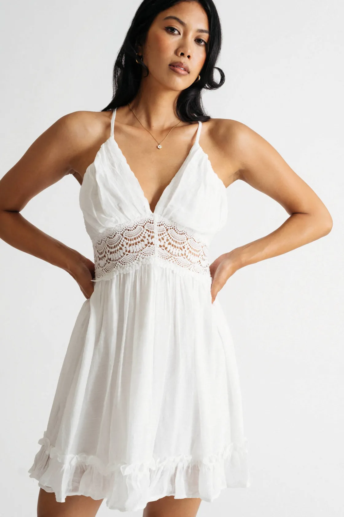 Tobi Thoughtful Time Lace Skater Mini Dress -