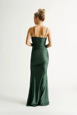 Tobi Time To Go High Slit Bodycon Maxi Dress - Copper Brown