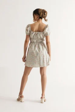 Tobi Timeless Love Floral Skater Mini Dress - Blue