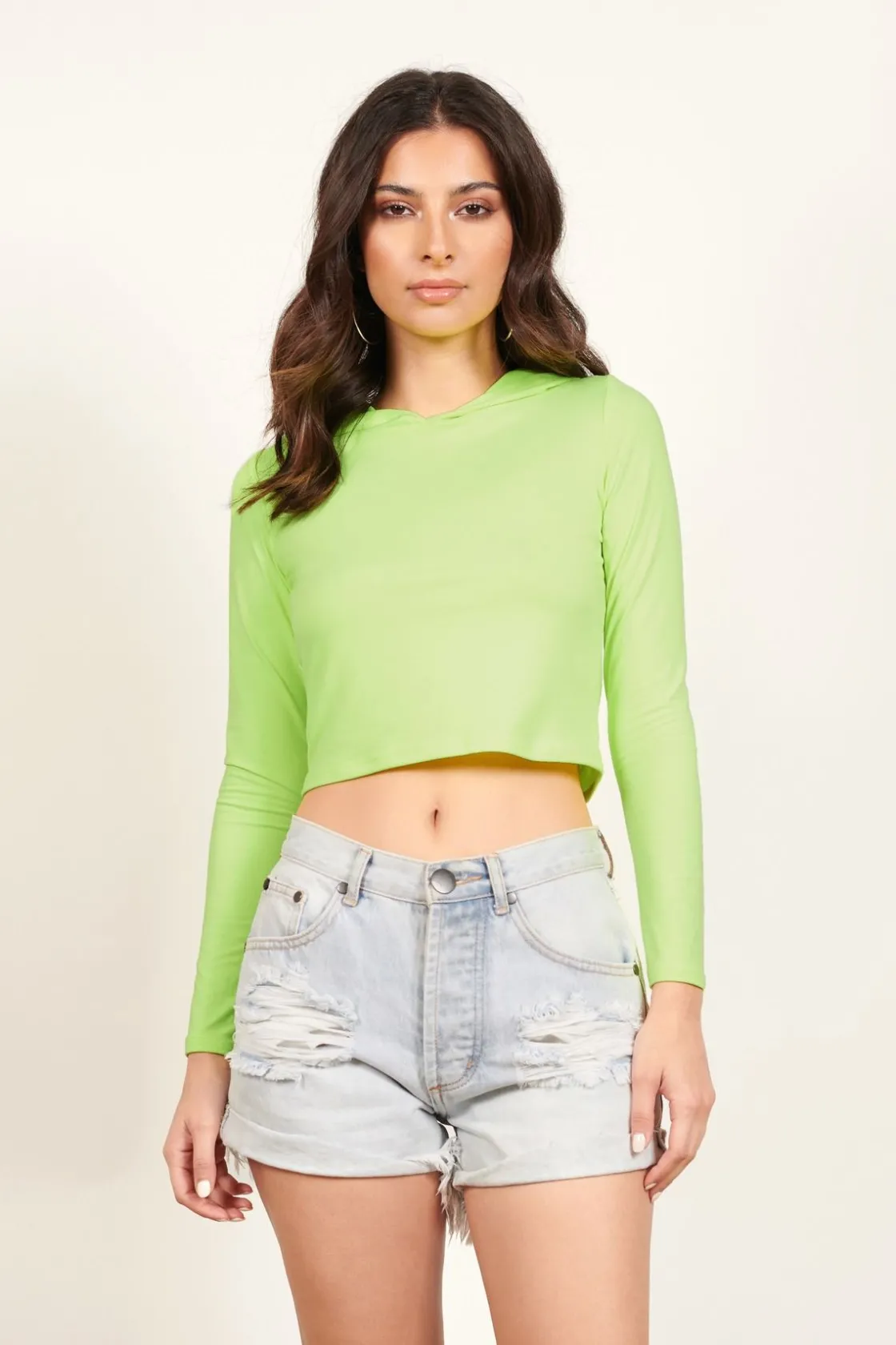 Tobi Too Bright Crop Hoodie -