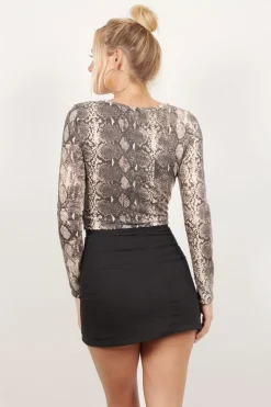 Tobi Too Dramatic Snake Print Top -