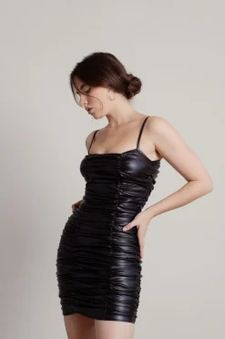 Tobi Touch My Body Faux Leather Bodycon Mini Dress -