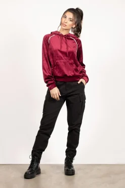Tobi Track Star Velvet Hoodie -