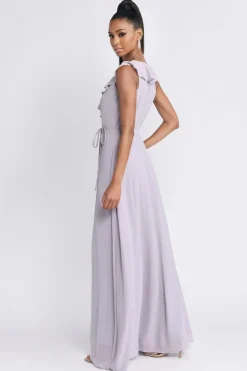 Tobi Treasure Me Plunging High Slit Maxi Dress - Lilac