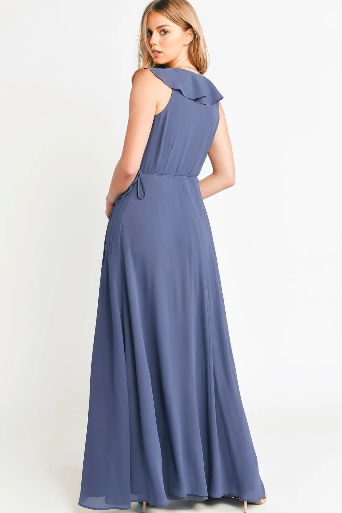 Tobi Treasure Me Plunging High Slit Maxi Dress - Lilac
