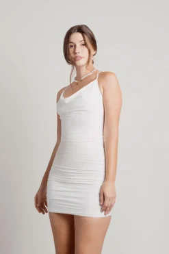 Tobi Vaea Cross Back Bodycon Mini Dress - Taupe