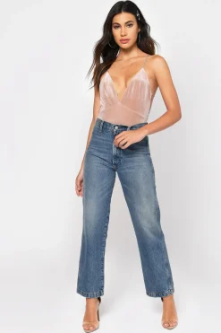 Tobi Valeria Velvet Cross Back Bodysuit -