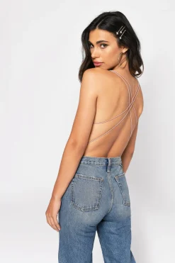 Tobi Valeria Velvet Cross Back Bodysuit -