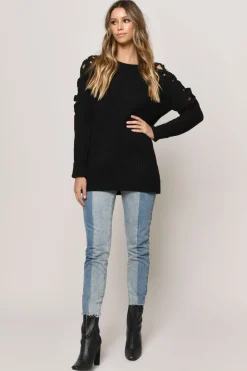 Tobi Vana Cold Shoulder Sweater - Grey
