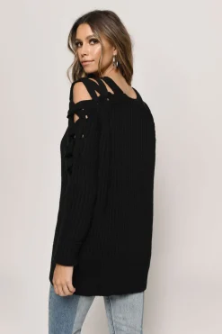Tobi Vana Cold Shoulder Sweater - Grey