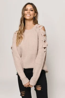 Tobi Vana Cold Shoulder Sweater - Grey